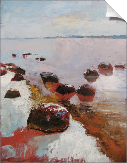 Купить и печать на заказ Картины на холсте Берег озера зимой