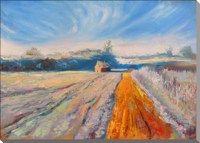 Картины на пластике, пеноркартоне Hut the road