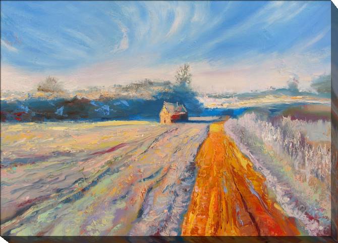 Paintings on canvas Hut the road