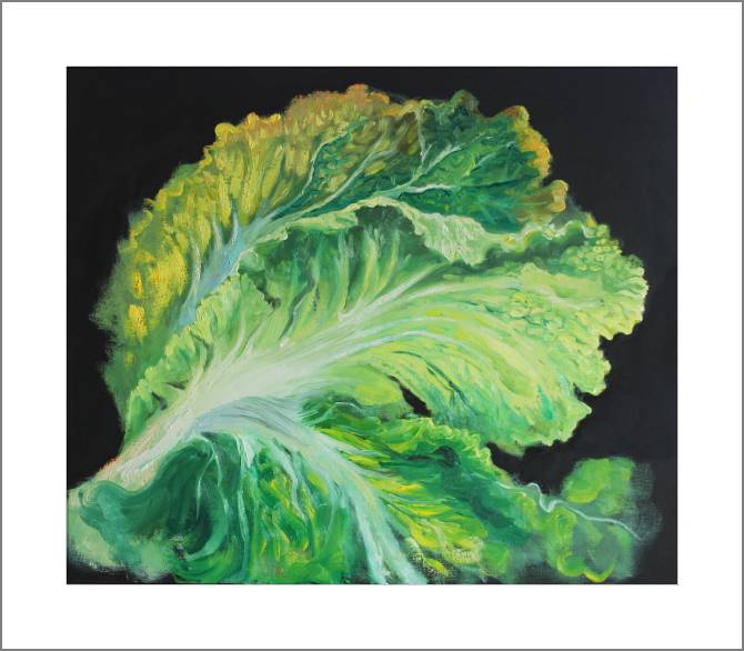 Купить и печать на заказ Картины, фото с паспарту Листья капусты