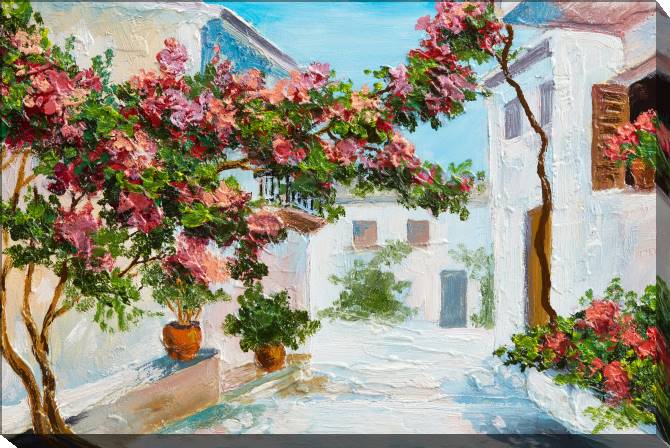 Paintings on canvas Houses by the sea summer landscape