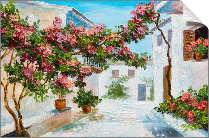 Paintings on canvas Houses by the sea summer landscape