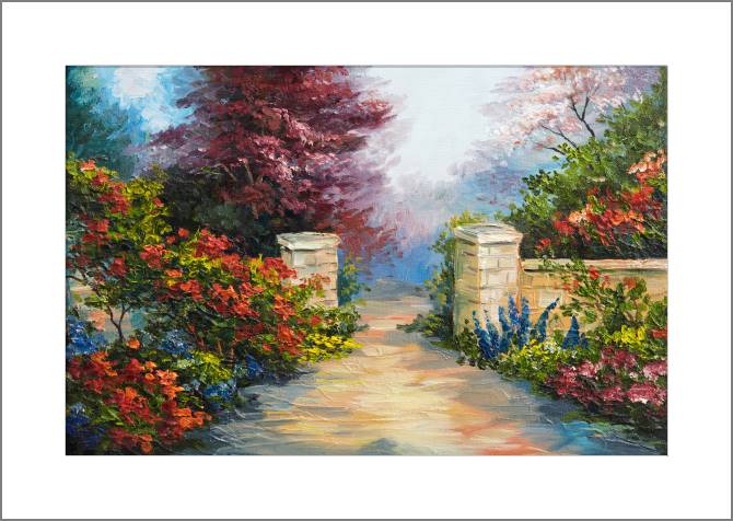 Купить и печать на заказ Картины, фото с паспарту Летний пейзаж