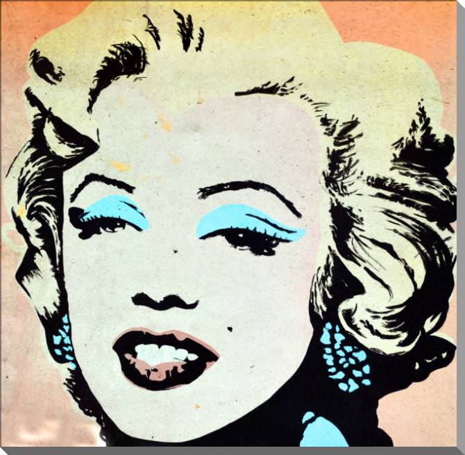 Картины на пластике, пеноркартоне Marilyn Monroe street art