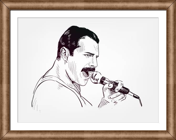Купить и печать на заказ Картины в рамке, багете Фредди Меркьюри графика