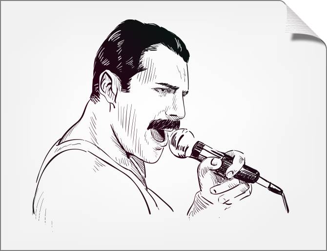 Купить и печать на заказ Картины на холсте Фредди Меркьюри графика