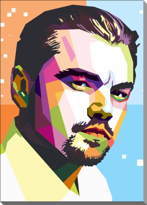 Картины на пластике, пеноркартоне Leonardo DiCaprio colored art