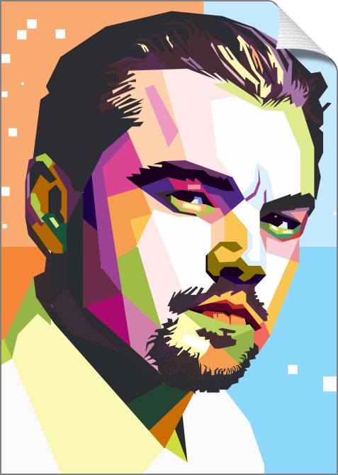 Купить и печать на заказ Картины на холсте Леонардо Ди Каприо разноцветный арт