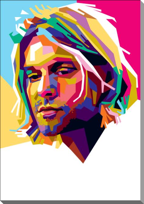 Картины на пластике, пеноркартоне Kurt Cobain colored art