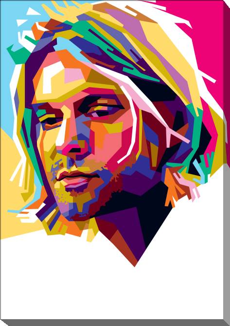 Картины на холсте Kurt Cobain colored art