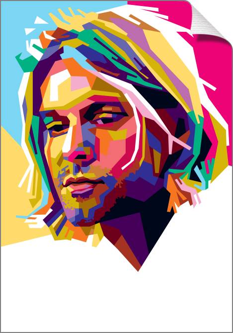 Купить и печать на заказ Картины на холсте Курт Кобейн разноцветный арт