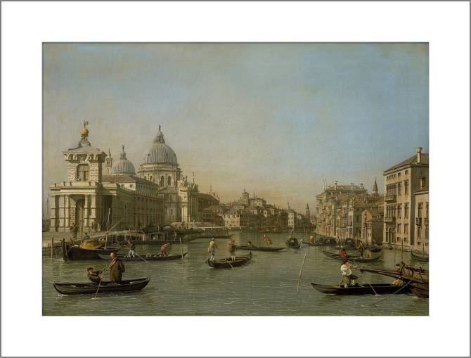 Купить и печать на заказ Картины, фото с паспарту Вход в Гранд-канал на Пунта делла Догана и Санта-Мария делла Салюте