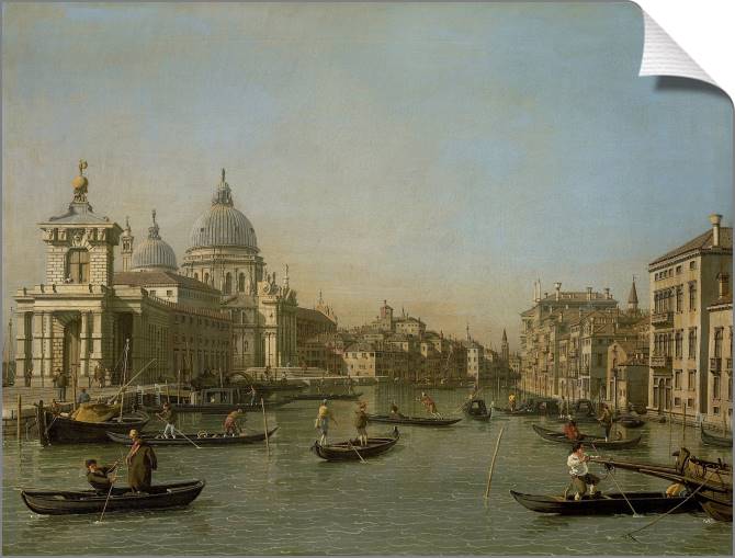Купить и печать на заказ Картины на холсте Вход в Гранд-канал на Пунта делла Догана и Санта-Мария делла Салюте