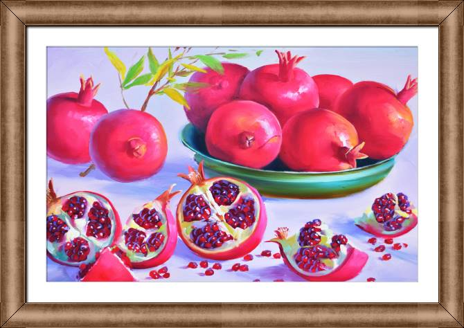 Купить и печать на заказ Картины в рамке, багете Яркие гранаты