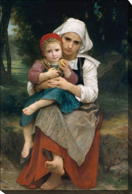 Paintings on canvas Brother and sister Breton (William Bouguereau)