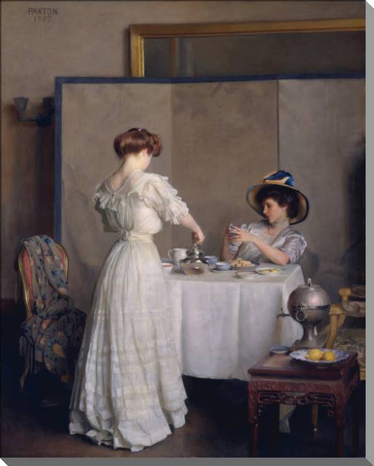 Картины на пластике, пеноркартоне Tea leaves (William McGregor Paxton)