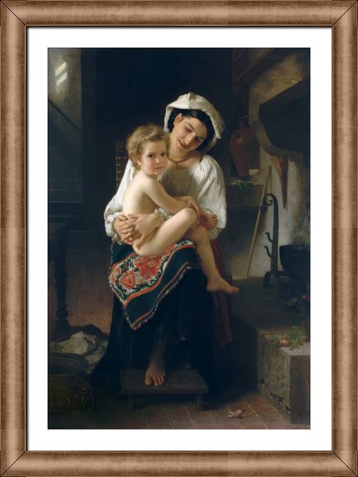 Купить и печать на заказ Картины в рамке, багете Молодая мать с ребенком