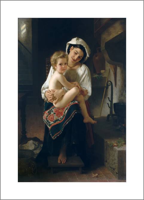 Купить и печать на заказ Картины, фото с паспарту Молодая мать с ребенком