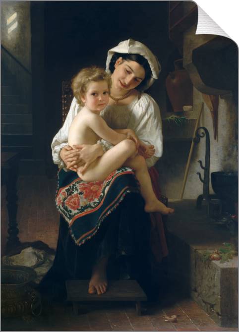 Картины на холсте A young mother with a child (William Bouguereau)
