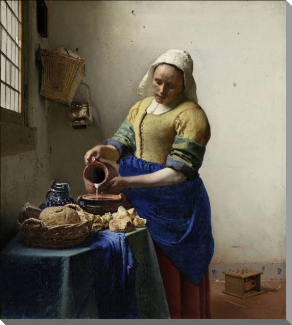 Картины на пластике, пеноркартоне The Milkmaid (Johannes Vermeer)