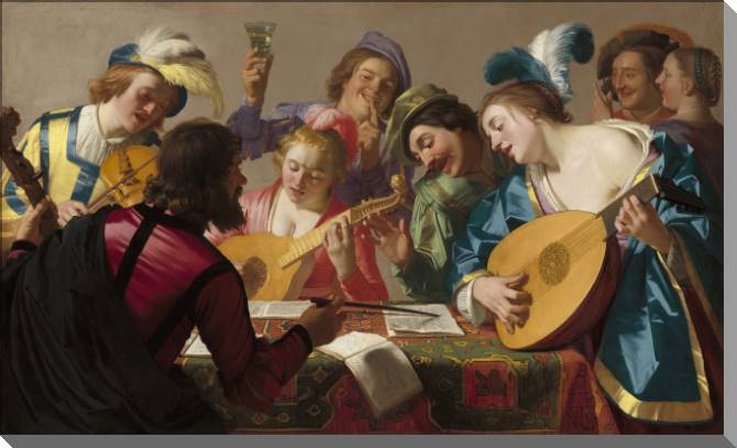 Картины на пластике, пеноркартоне Concert (Gerrit van Honthorst)