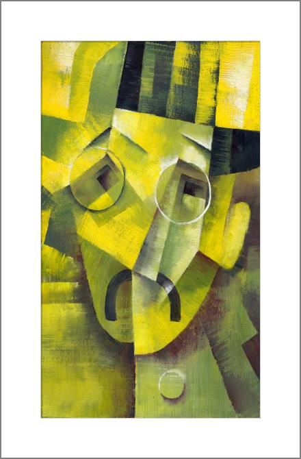 Купить и печать на заказ Картины, фото с паспарту Лицо в стиле кубизм
