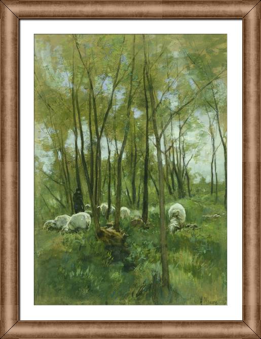 Купить и печать на заказ Картины в рамке, багете Овцы в лесу