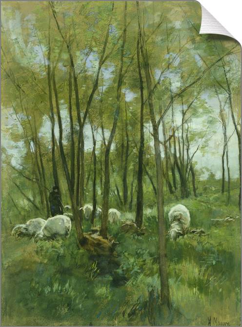 Картины на холсте Sheep in the forest (Anton Mauve)