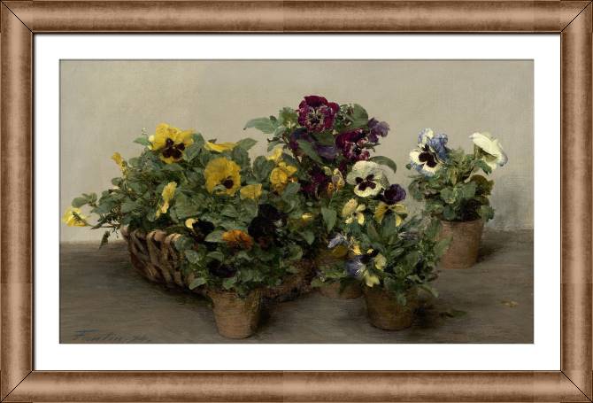 Купить и печать на заказ Картины в рамке, багете Анютины глазки