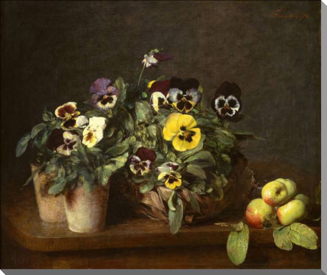 Картины на пластике, пеноркартоне Still life with pansies (Henri Fantin-Latour)