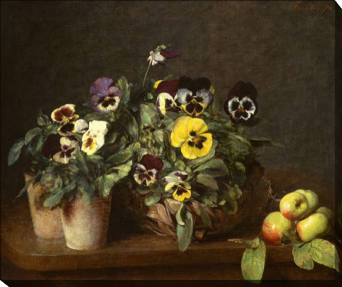 Paintings on canvas Still life with pansies (Henri Fantin-Latour)