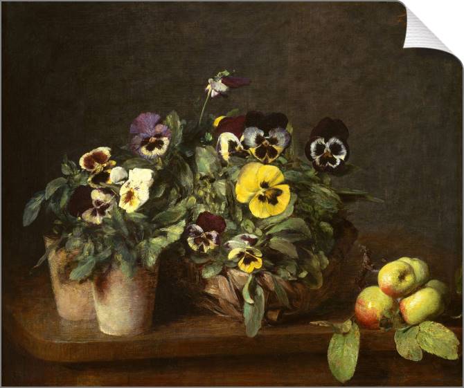 Купить и печать на заказ Картины на холсте Натюрморт с анютиными глазками