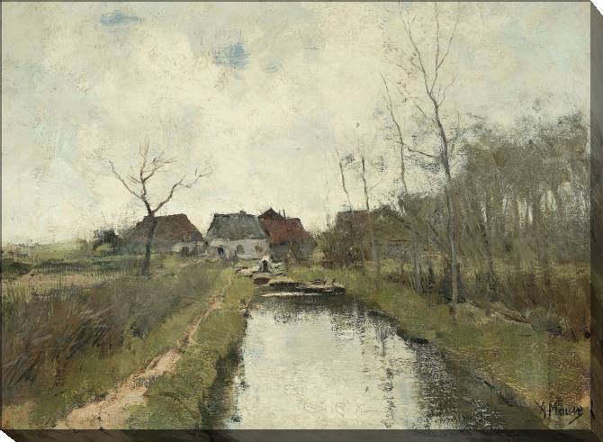 Paintings on canvas The cottages of the trench (Anton Mauve)