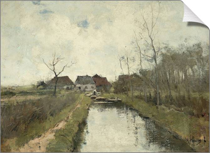 Купить и печать на заказ Картины на холсте Коттеджи у рва