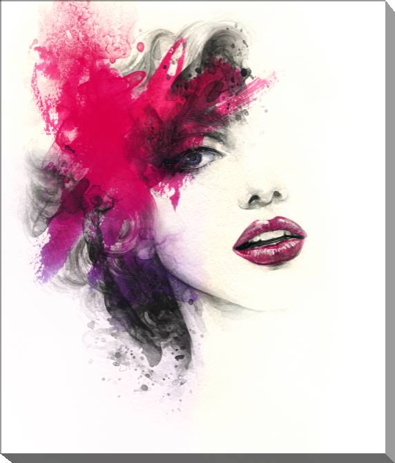 Paintings on canvas Women's face watercolor