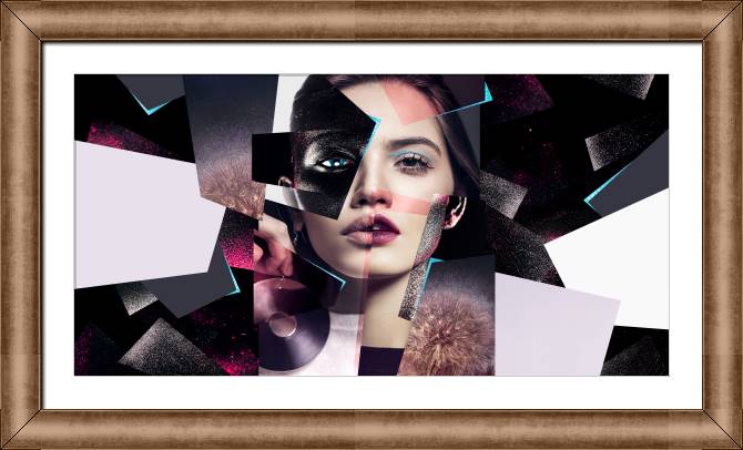 Купить и печать на заказ Картины в рамке, багете Женский портрет коллаж