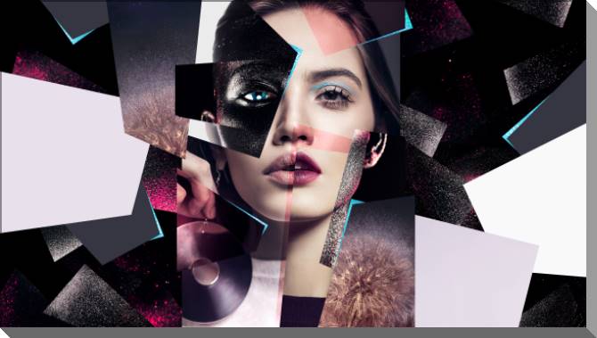 Картины на пластике, пеноркартоне Woman portrait collage