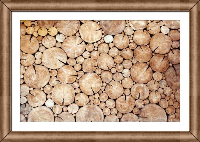 Купить и печать на заказ Картины в рамке, багете Бревна