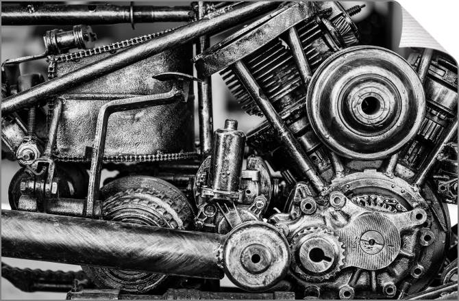 Купить и печать на заказ Картины на холсте Двигатель мотоцикла