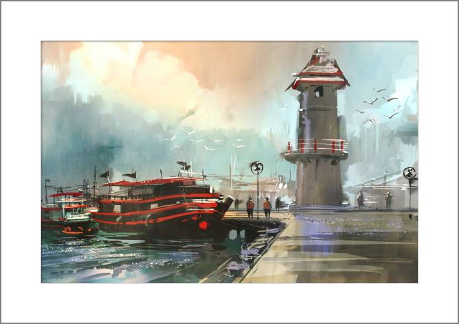 Paintings, photos from Passepartout Fishing boat in the Harbor digital painting