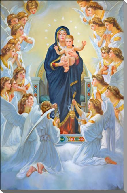 Картины на пластике, пеноркартоне A copy of the Madonna among angels, Adolphe William Bouguereau