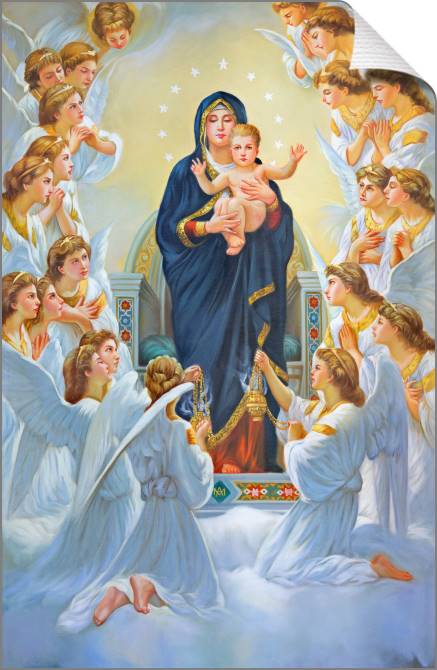 Paintings on canvas A copy of the Madonna among angels, Adolphe William Bouguereau