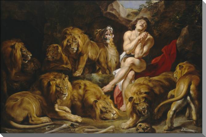 Картины на пластике, пеноркартоне Daniel in the lions ' den (Peter Paul Rubens)