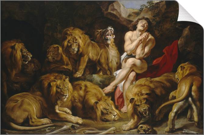 Купить и печать на заказ Картины на холсте  Даниил во рву со львами 