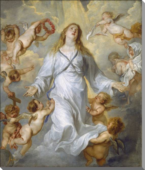 Paintings on plastic, foam cardboard The virgin Protectress (Anthony van Dyck)