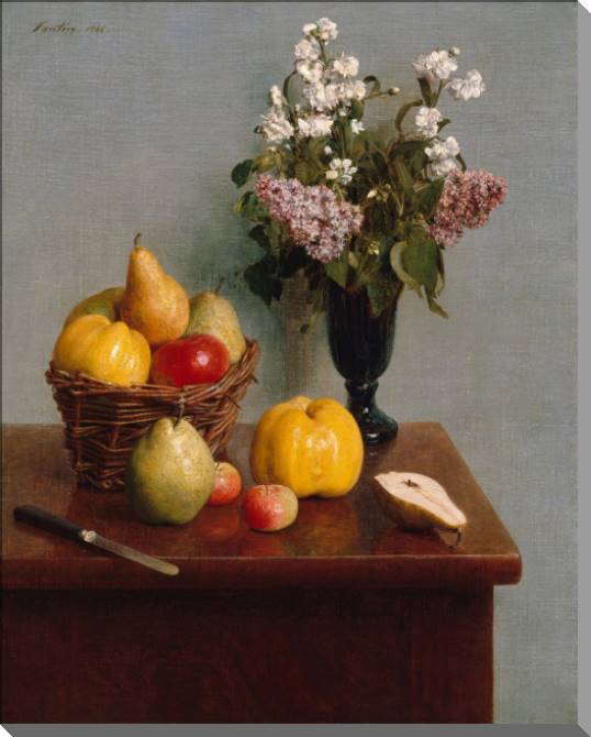 Paintings on plastic, foam cardboard Still life with flowers and fruit (Henri Fantin-Latour)