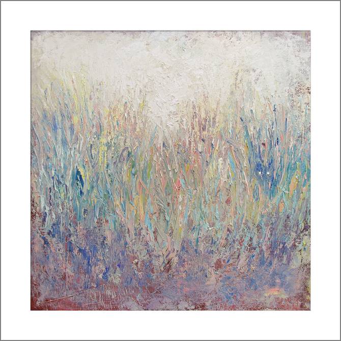 Купить и печать на заказ Картины, фото с паспарту Травяной пейзаж в нежных тонах