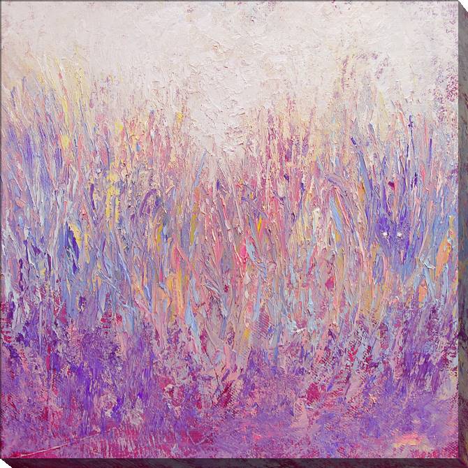 Paintings on canvas Herbal landscape in pink tones