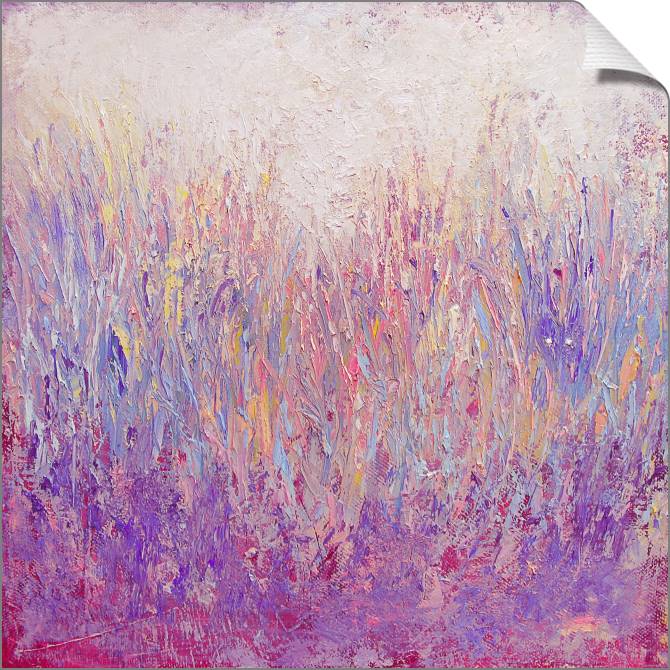 Купить и печать на заказ Картины на холсте Травяной пейзаж в розовых тонах