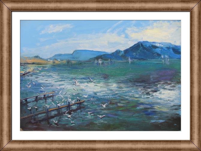 Купить и печать на заказ Картины в рамке, багете Горное озеро